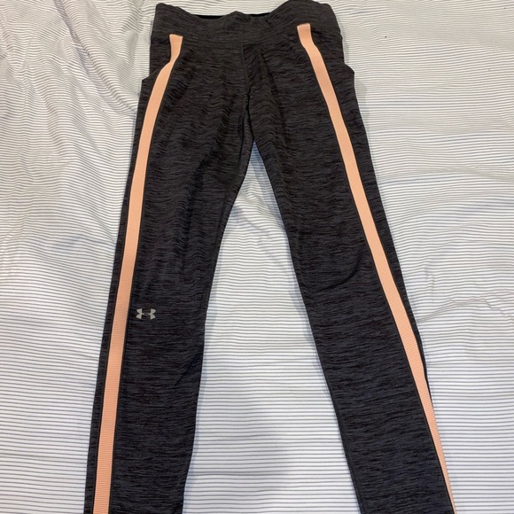 Women’s under armor gray/peach leggings-small - Picture 1 of 4